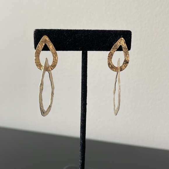 Panacea Textured Link Drop Earrings - Picture 4 of 7